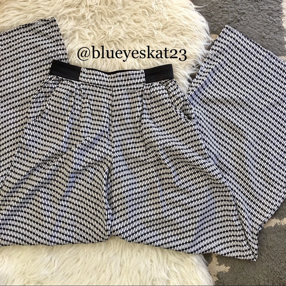 Black & White Patterned Palazzo Pants